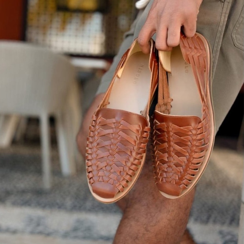 NEW NISOLO 12 (fits 13) Mens Huarache Leather Sandal Brandy